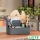 Cutie portabila cu organizator Leitz, material textil rezistent termic, cu maner si suport prindere pe birou, gri